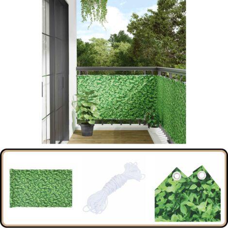 Brise-vue En PVC Pour Balcon Ou Jardin - 1,80m X 3m, Couleur Verte, Résistant Aux Intempéries Et UV, Facile à Monter - 13