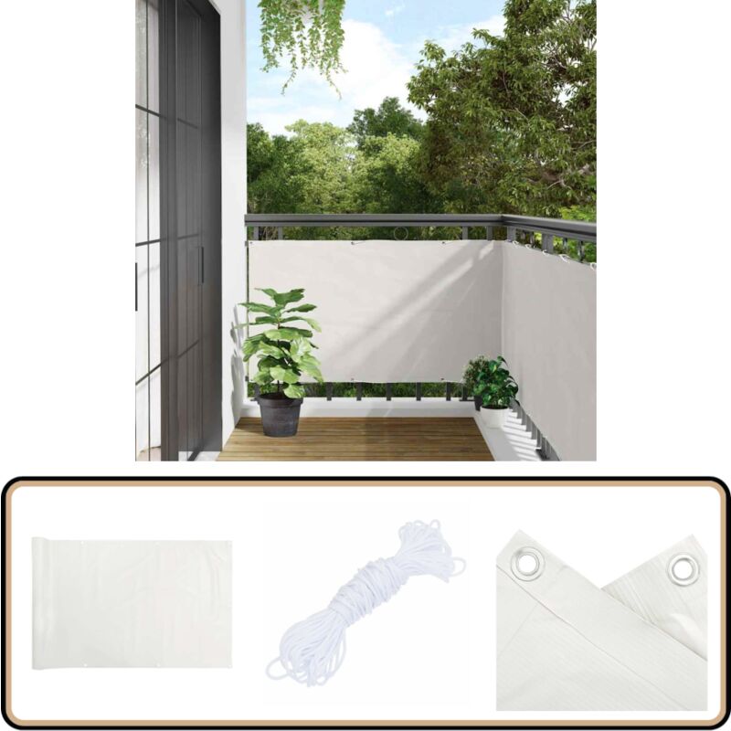 Vidaxl - cran d'intimité de balcon blanc 500x90 cm pvc - Écran D'intimité Balcon - Brise Vue Balcon - Cloture Balcon - Protection Solaire Balcon