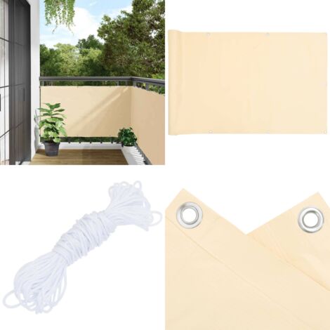 Écran d'intimité de balcon crème 300x120 cm PVC - Brise Vue Balcon - Ecran D'intimité - Cloture Balcon - Protection Solaire - Décoration Exterieur - Home & Living
