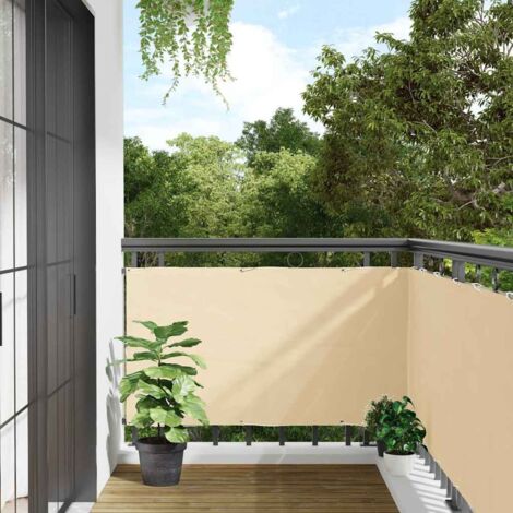 Écran d'intimité de balcon-Paravents de balcon-Protection latérale de balco  crème 300x120 cm PVC 928051