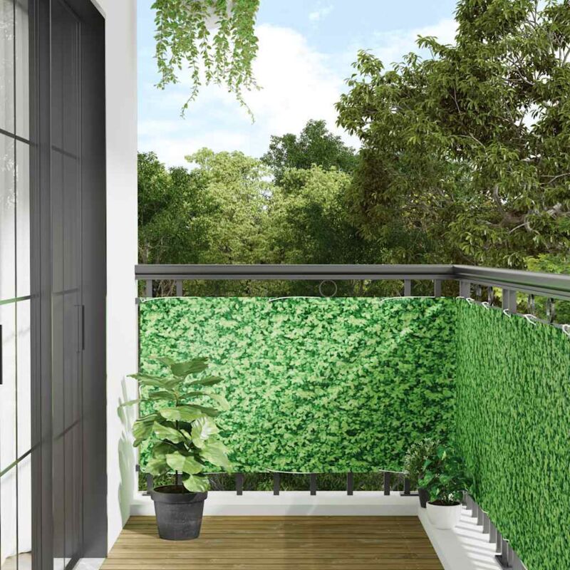 Cran d'intimité de balcon aspect de plante vert 400x90 cm pvc - Vidaxl