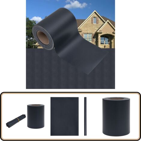 Écran d'intimité de jardin PVC 35x0,19 m Gris foncé mat - Écran D'intimité Jardin - Clôture Pvc - Barrière De Confidentialité - Brise Vent Extérieur - Ombrage Jardin