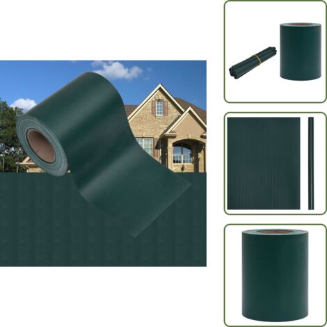 Écran d'intimité de jardin PVC 35x0,19 m Vert mat - Écran D'intimité Jardin - Clôture Pvc - Brise Vent Extérieur - Décoration Jardin - Pare Soleil