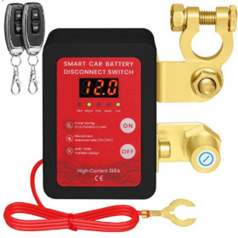 Écran électronique noir，Interrupteur de Découpage de Batterie 12V/24V Universel pour Camion - Télécommande Intelligente, Anti-décharge