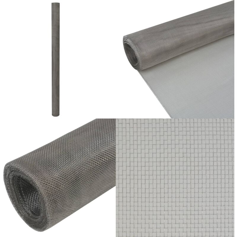 Cran en treillis Acier inoxydable 100x1000 cm Argenté - Filet Métallique - Clôture Rigide - Filetage Inox - Écran Métal - Sécurité Animaux - Home &