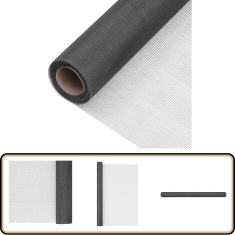 Écran en treillis Fibre de verre 60x2000 cm Noir - Trellis En Fibre De Verre - Écran En Fibre De Verre - Moustiquaire - Protection Contre Les Insectes - Clôture Légère