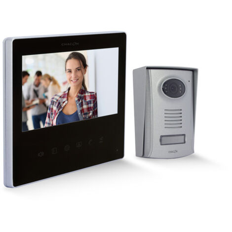 Écran filaire supplémentaire pour visiophone 7'' - Noir - Chacon