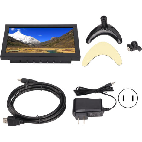 Écran HD 8 pouces 1280x720 IPS Vue Totale Antichoc et Anti-Interférences, Moniteur Compact 110-240V Prise US