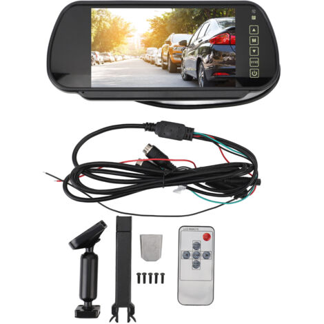 Écran HD de 7 pouces pour rétroviseur de voiture, système de caméra de recul 12 V à 40 V, écran large universel pour poids lourds et fourgonnettes