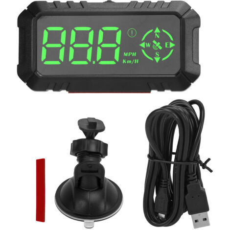Écran HUD de 3 pouces pour tableau de bord de voiture : GPS, compteur de vitesse, boussole, commutation KM/H-MPH, alarme de vitesse excessive et de fatigue au volant pour SUV et camions