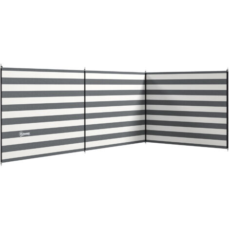 Écran intimité pliable polyester barres acier 540x150 cm gris