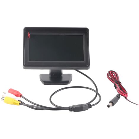 Écran LCD couleur 4,3 pouces étanche pour caméra de recul - Moniteur véhicule SUV, fourgon, camion noir