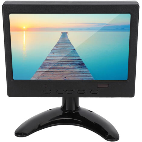 Écran multifonction 7 pouces 1024x600 HDMI VGA AV avec support, alimentation 100-240V prise EU