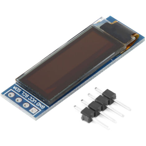 Écran OLED 0.91 pouces, Interface I2C, 128x32 Pixels, Blanc/Bleu, Alimentation 3.3V-5V