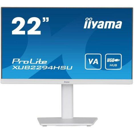 Ecran PC - IIYAMA ProLite XUB2294HSU-W2 - 21.5 FHD - Dalle VA - 1 ms - 75Hz - HDMI / DisplayPort / USB - Pied réglable en haute