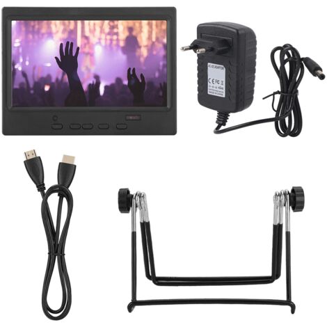 Écran portable 7 pouces 1024x600 multifonction avec entrées HDMI, VGA, AV (prise UE)