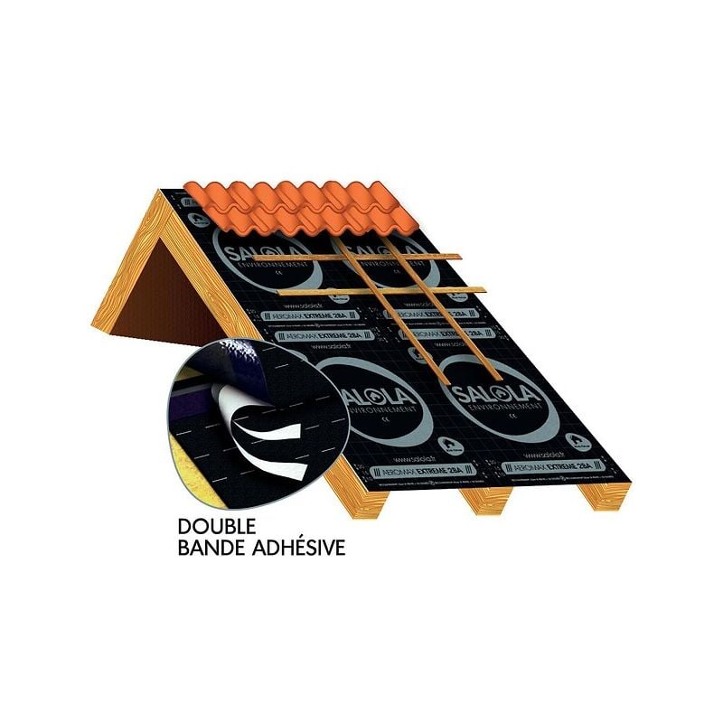 Salola - cran sous-toiture aeromax extreme 2BA à 2 bandes adhésives 200g/m² pour montagnes et panneaux solaires rouleau 50mx1,5m