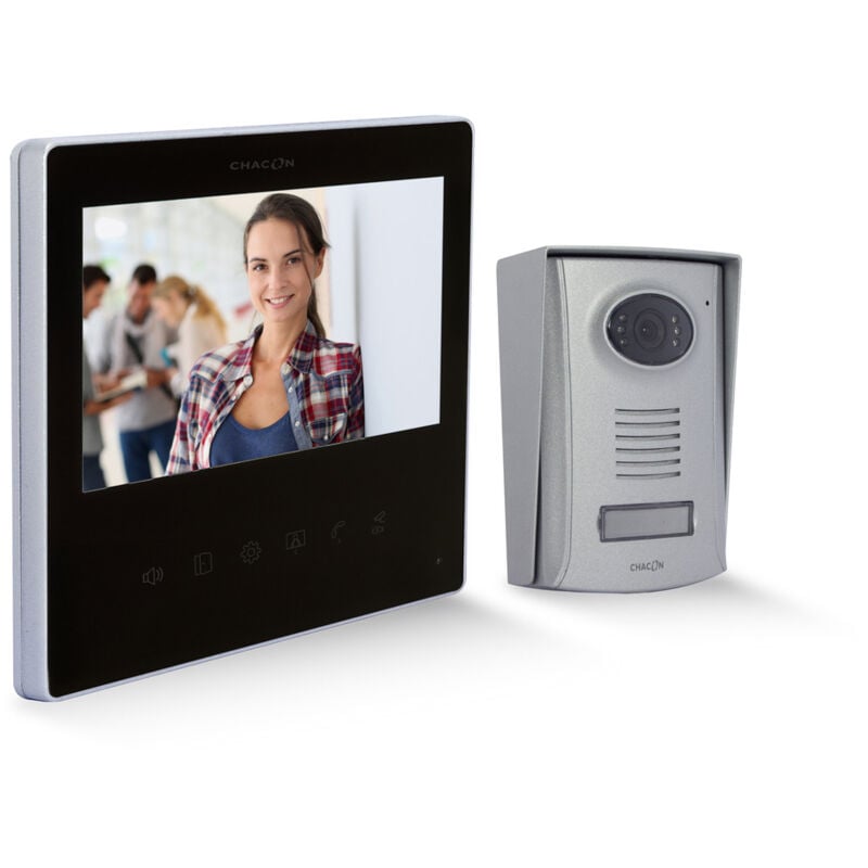 Chacon - cran filaire supplémentaire pour visiophone 7'' - Noir