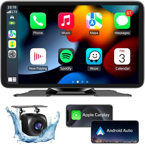 Ecran Tactile Pour Voiture - 7 Pouces HD 1024x600 - Sans Fil CarPlay Et Android Auto - Caméra De Recul Incluse - Compatible Tous Modèles De Voitures - 1 Pièce