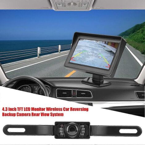 Écran TFT LCD 4,3 pouces sans fil pour caméra de recul, système de vision arrière avec vision nocturne pour voiture