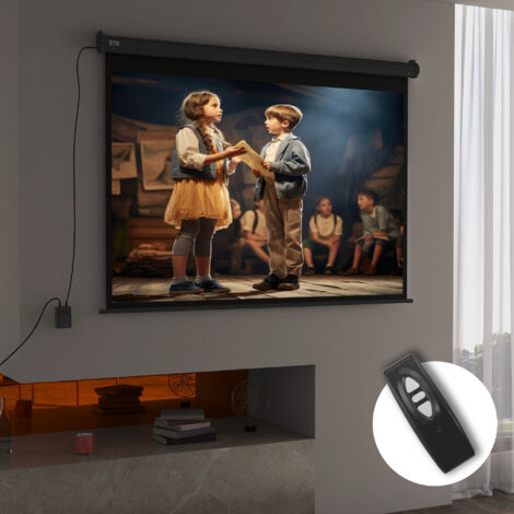 Écran vidéoprojecteur motorisé et électrique 84 Pouces. 4:3 4K HD. panneau de commande et télécommande