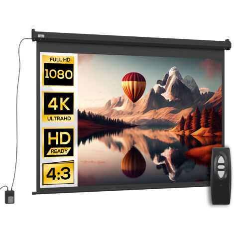 Écran vidéoprojecteur motorisé et électrique 84 Pouces. 4:3 4K HD. panneau de commande et télécommande