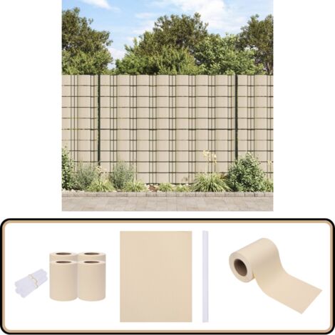Écrans d'intimité de jardin 4 pcs PVC 35x0,19 m Crème - Écran D'intimité Jardin - Clôture Pvc - Barrière De Confidentialité - Rouleau De Clôture - Brise-vue