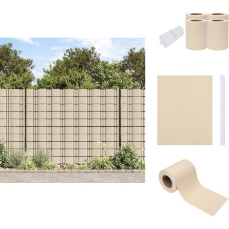 Écrans d'intimité de jardin 4 pcs PVC 35x0,19 m Crème - Écran D'intimité Jardin - Clôture Pvc - Barrière De Confidentialité - Rouleau De Clôture - Brise-vue