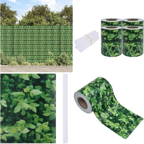 Écrans d'intimité de jardin 4 pcs PVC 35x0,19 m Vert - Écran D'intimité Jardin - Clôture Pvc - Barrière De Confidentialité - Rouleau De Clôture - Brise Vent - Home & Living