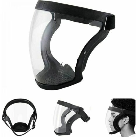 Écrans Faciaux Anti-buée, Écran Facial Super Protecteur Anti-poussière Visage Intégral Masque De Protection De Sécurité Transparent Noir