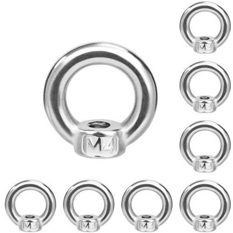 Écrou à Anneau M4 Écrou à Oeil en Acier Inoxydable 304 Écrous à œillet pour Accessoires de Levage 8 Pièces