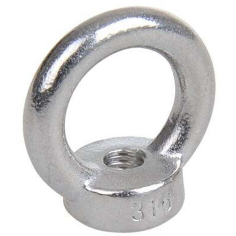 Ecrou a bague m6 a4 rvs aisi 316