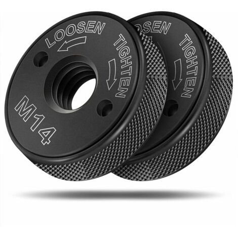 Ecrou à dégagement rapide SDS Clic M14, pour toutes les meuleuses d'angle d'AEG, Black & Decker, Dewalt, Flex, Hitachi, Metabo, Makita etc. (2x écrou de serrage), noir