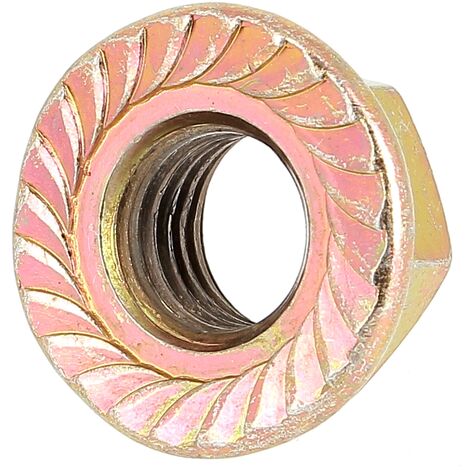 Ecrou A Embase Crantée M12 Bichromaté DIN 6923