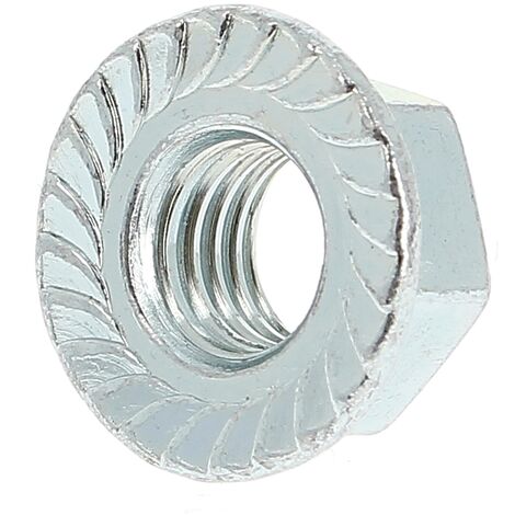 Ecrou A Embase Crantée M12 Zingué DIN 6923