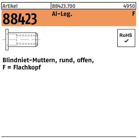 Écrou à river R 88423 Flachkopf