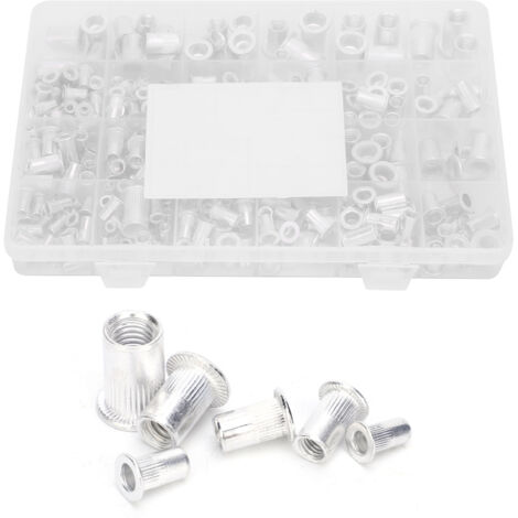 Écrou à rivets en aluminium 300 pièces/boîte 6-32/ 8-32/ 10-24/ 10-32/ 1/4-20/ M3/ M4/ M5/ M6/ M8