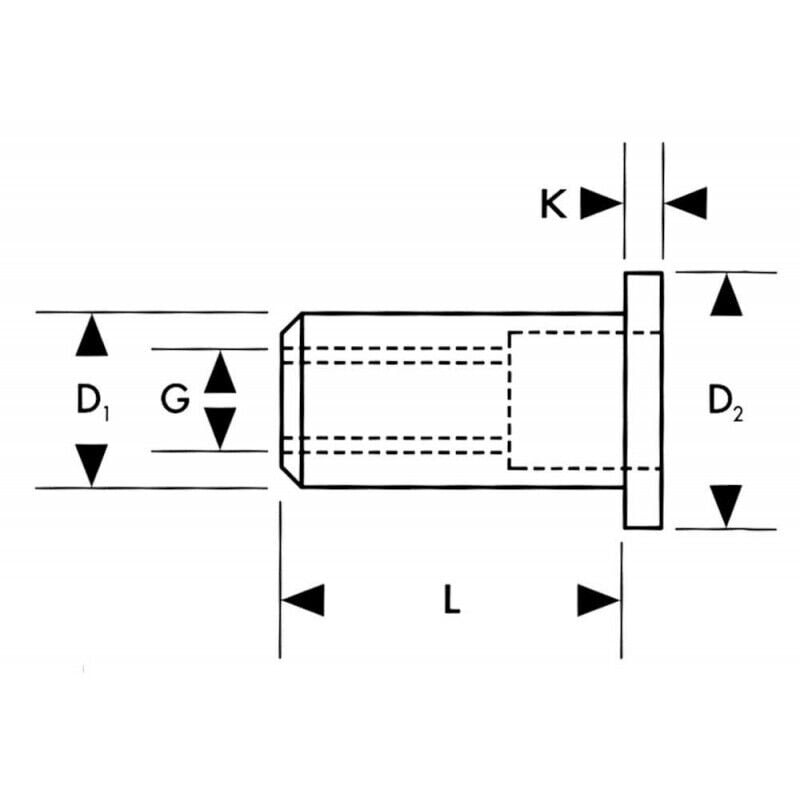 Ecrou à sertir aveugle a 50 unités M6x13,5mm Fortis