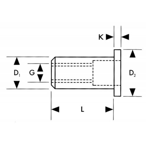 Ecrou à sertir aveugle a 50 unités M8x15 mm FORTIS