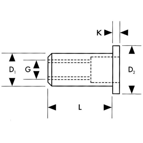 Ecrou à sertir aveugle a 50 unités M8x16,5mm FORTIS