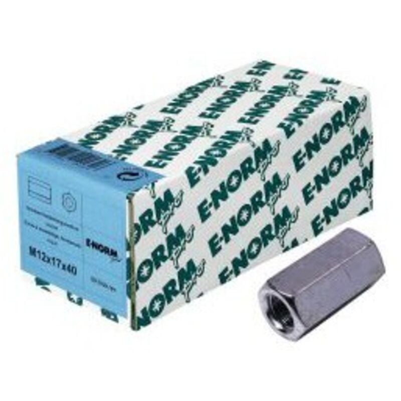 Ecrou allongé 4,8 - 6 pans galZn M12x40x17 HP E-NORMpro (Par 50)