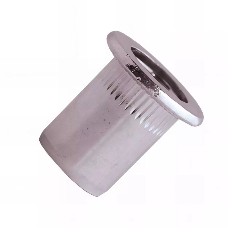 Ecrou à sertir cylindrique cranté en alu - Tête plate - d. M8 x 17.5 mm - Boite de 100 Scell-it EAD0830