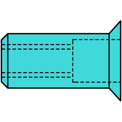 Écrou aveugle n A2 Acier inoxydable, tete fraisée 90 °. M 4x6x13 (Par 500)