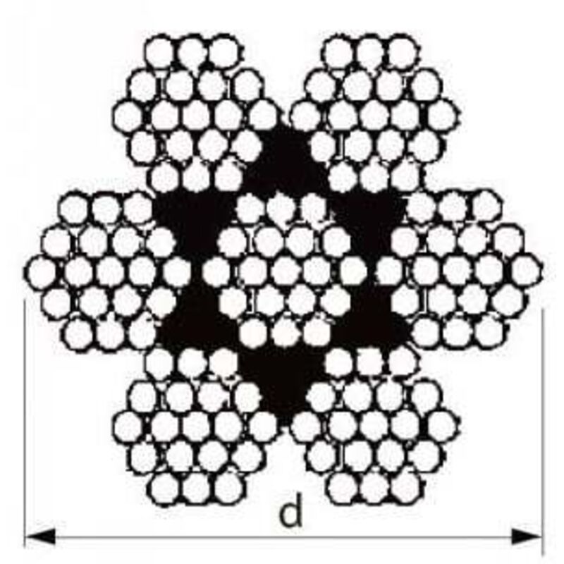Mètre de Câble souple Diamètre 4 Inox A4 7X7 Charge de rupture 900 kg (vendu au m)-100 pièces
