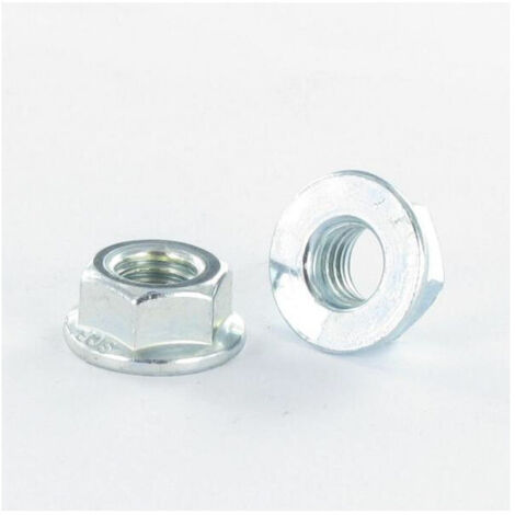 Écrou Collerette Lisse M8 Acier zingué blanc-100 pièces