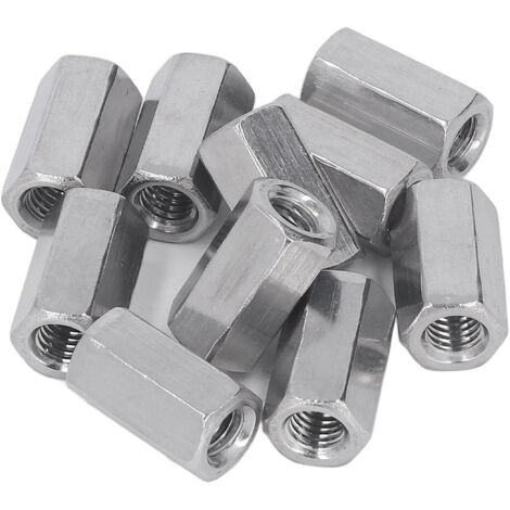 Écrou d'accouplement en acier inoxydable 304, connecteur de tige, fixation hexagonale M8 pour trou de maison, 10 pièces