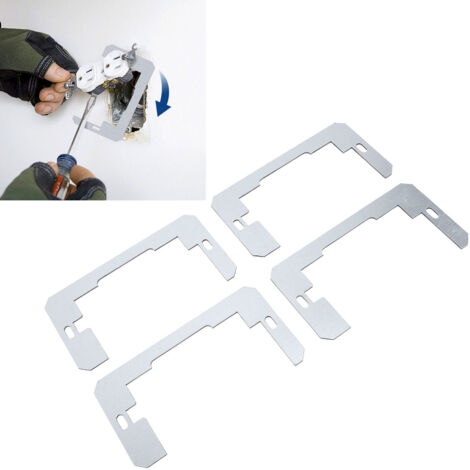 [Écrou de prise murale] Calibres de prise électrique fixe, zinc, 20 pièces, compatible standard, ajustement flush, pour boîte de réceptacle, 4.2x2.2 in