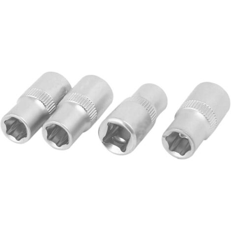 Écrou d'essieu carré 6,5 mm (1/4") en acier au chrome-vanadium, douille hexagonale 6 pans, lot de 4