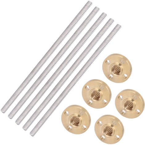 Écrou en Laiton T8x8 de Haute Précision, 5 Pièces pour Vis Mère Trapézoïdale Imprimante 3D