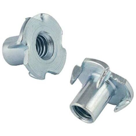 Ecrou en T Ecrou a Griffes écrou à 4 Pans Raccord Griffe M6 x 12 mm 50 pièces